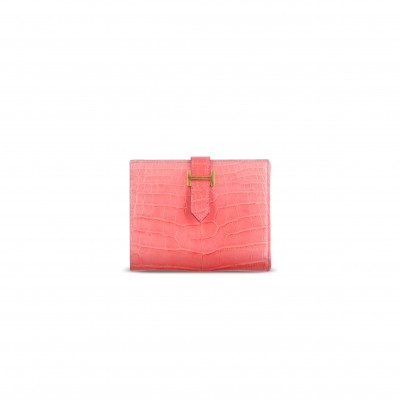 HERMES MASTER COMPACT BEARN WALLET PINK (12*9.5*2cm)